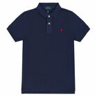 Boys Navy Logo Polo Shirt, 2, hi-res