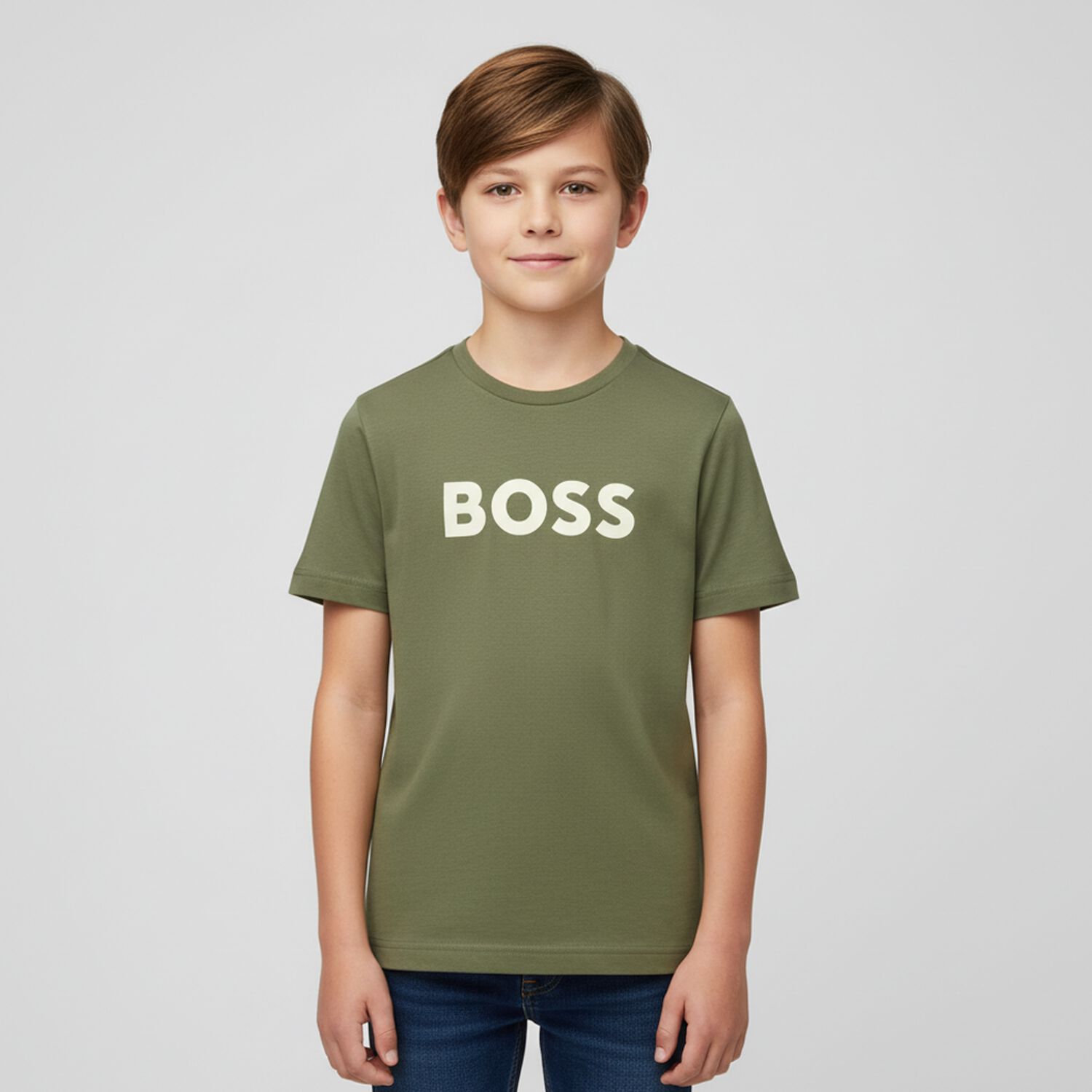 Boys Green Logo T-Shirt, 2, hi-res