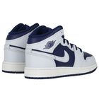 Blue & Grey Air Jordan 1 Mid Trainers, 4, hi-res