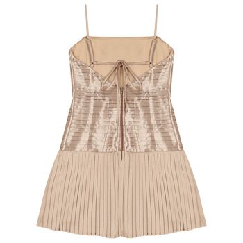 Girls Gold Pleated Dress