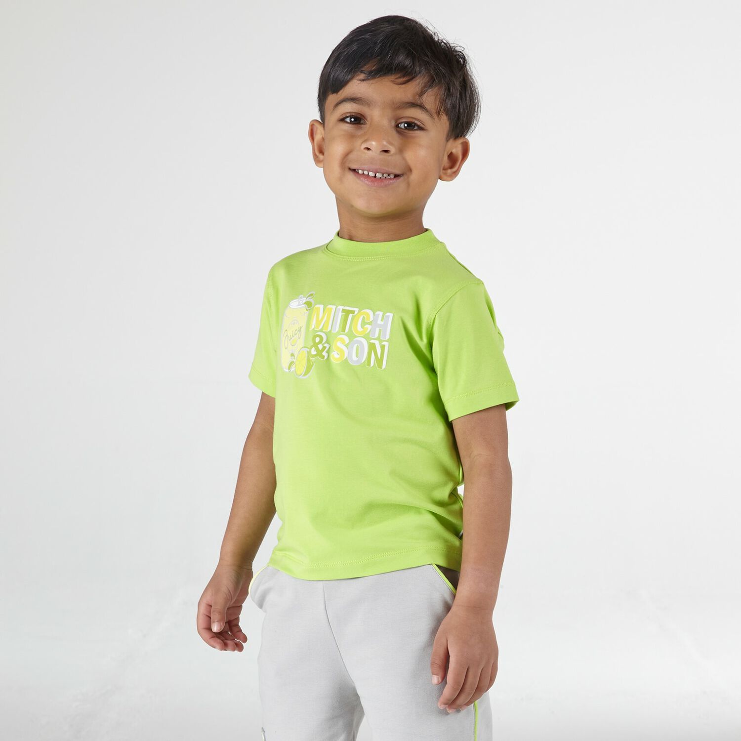 Boys Green & Grey Logo Shorts Set, 1, hi-res