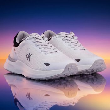 White Mesh Logo Trainers