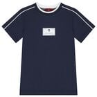 Boys Navy Blue Logo T-Shirt, 2, hi-res