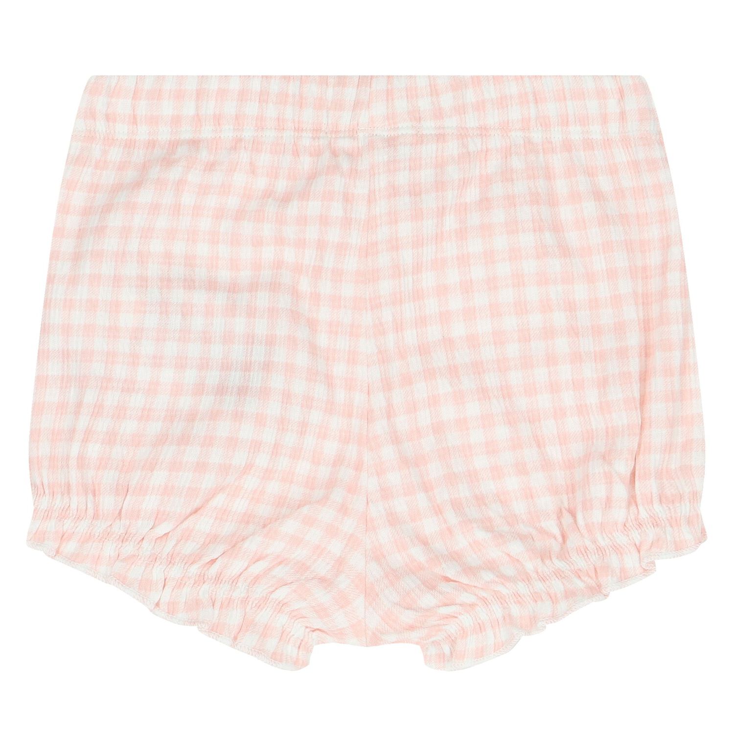Baby Girls Pink Logo Gingham Shorts Set, 1, hi-res