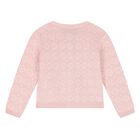 Younger Girls Pink Logo Cardigan, 1, hi-res
