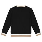 Boys Black Logo Knitted Jumper, 1, hi-res
