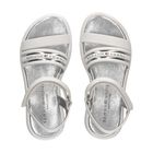 Girls White Logo Sandals, 1, hi-res