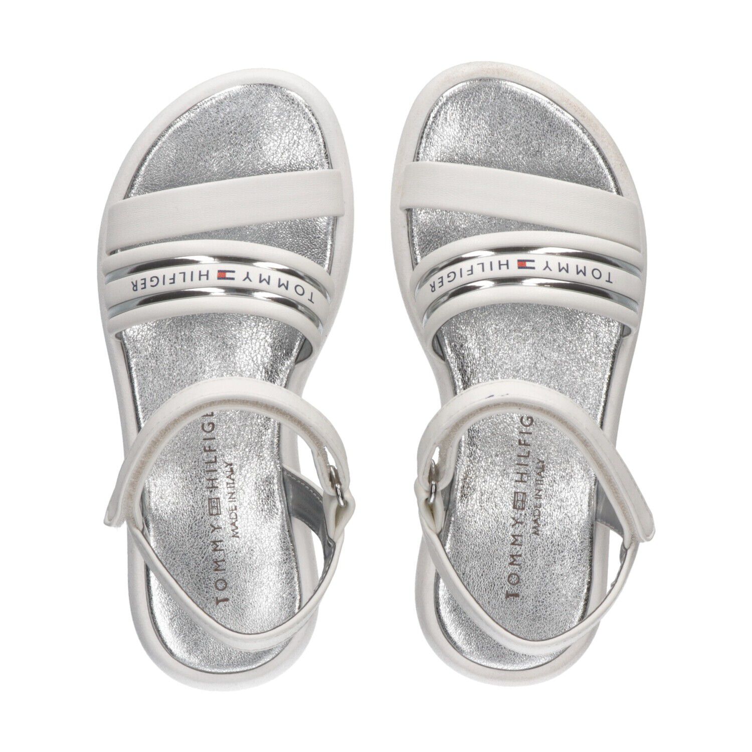 Girls White Logo Sandals, 1, hi-res image number null
