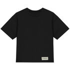 Oversized Black Logo T-Shirt, 2, hi-res