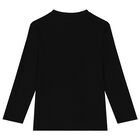 Boys Black Logo Long Sleeve Top, 3, hi-res