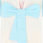 Girls Ivory & Blue Logo Top, 1, hi-res