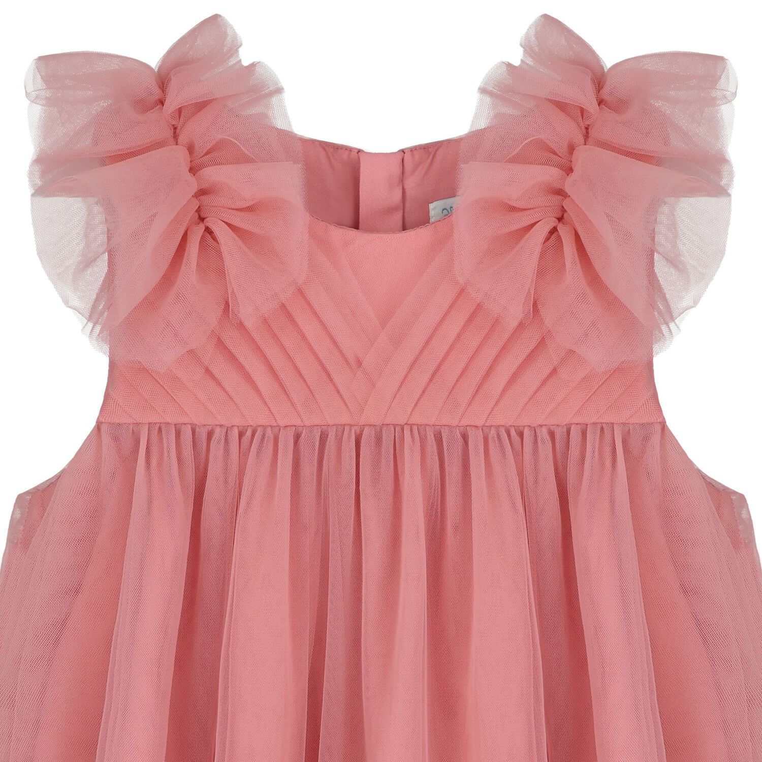 Girls Pink Ruffled Tulle Dress, 2, hi-res