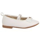 Younger Girls White Bow Leather Shoes, 2, hi-res