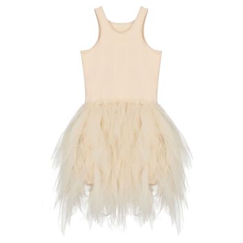 Girls Beige Tulle Dress