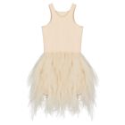 Girls Beige Tulle Dress, 1, hi-res