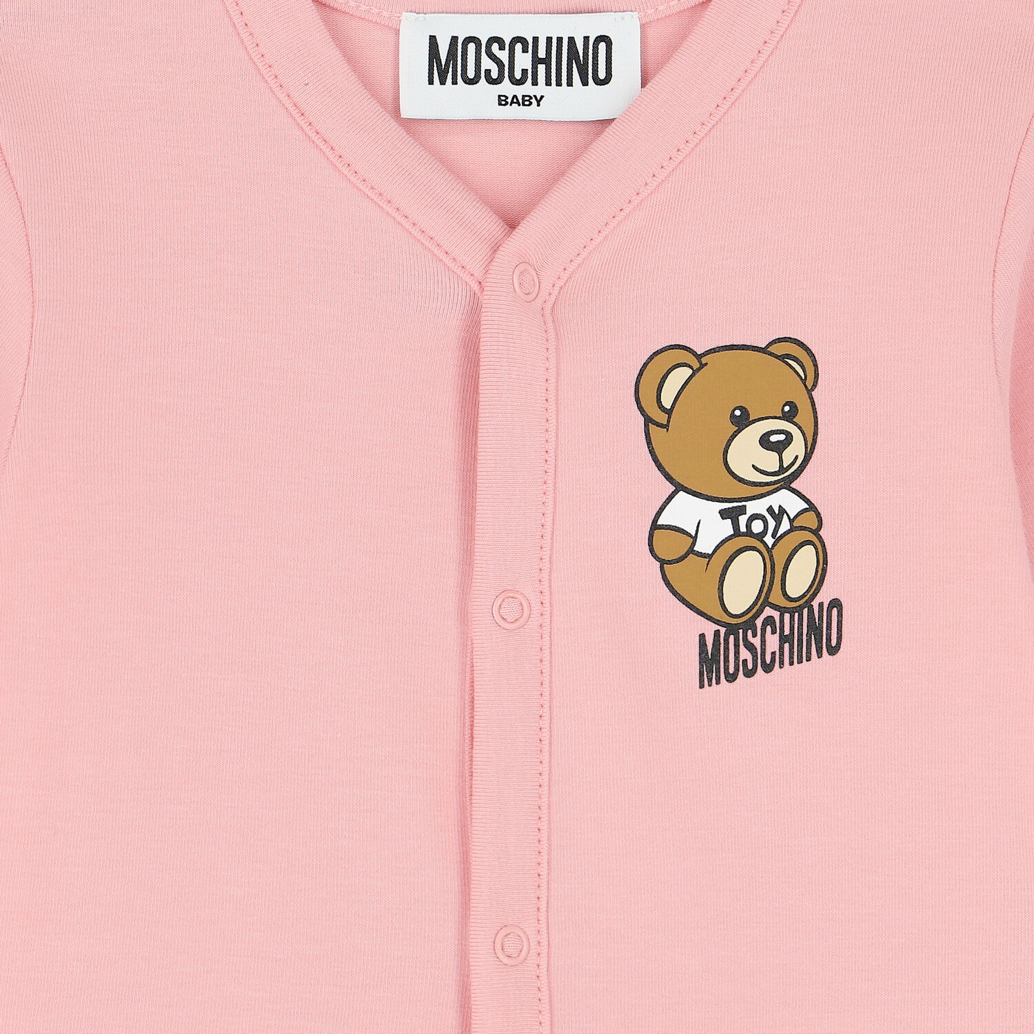 Pink Teddy Bear Logo Babygrow Set, 3, hi-res