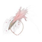 Girls Pink Feather Headband, 1, hi-res