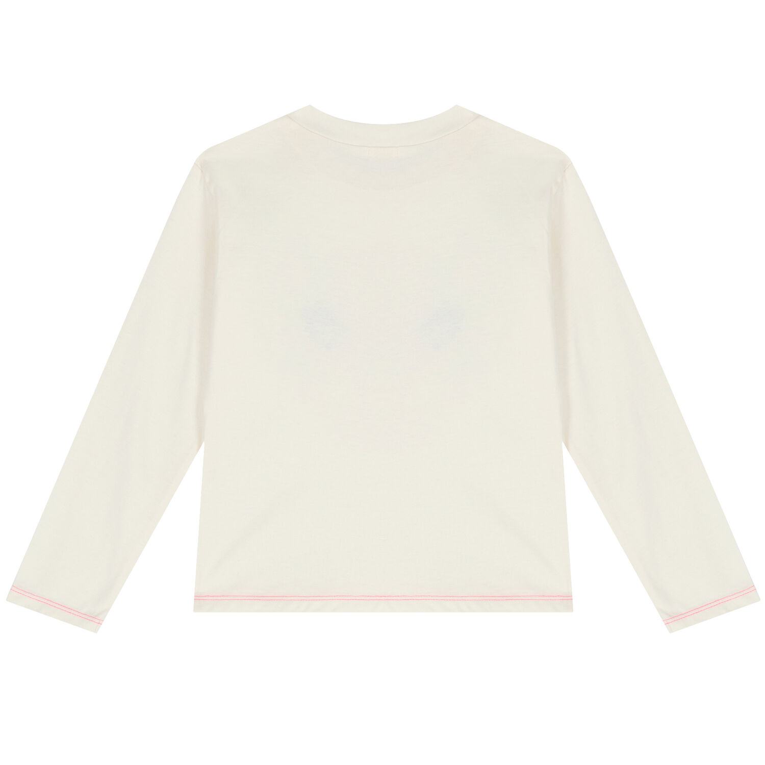 Girls Ivory Sequin Logo Long Sleeve Top, 1, hi-res
