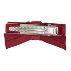 Girls Pink & Burgundy Bow Hairclips (4 pack), 1, hi-res