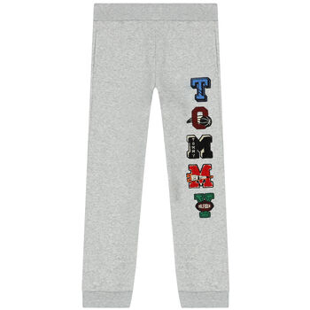 Boys Grey Logo Joggers
