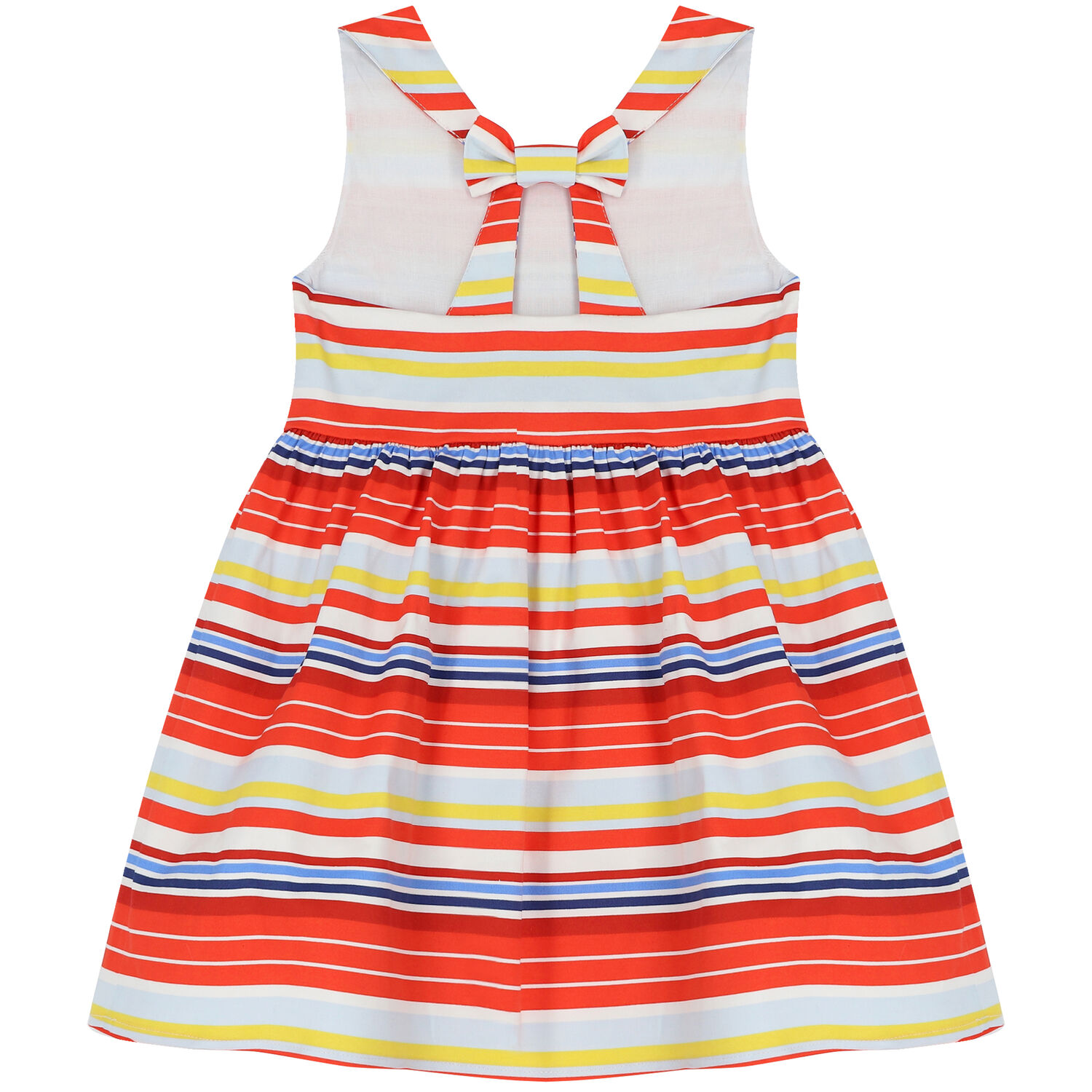 Girls Red Stripe Dress, 1, hi-res