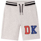 Boys Grey Logo Shorts, 3, hi-res