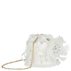 Girls Ivory Feather Embellished Handbag, 2, hi-res