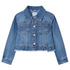 Girls Blue Denim Jacket, 1, hi-res