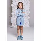 Girls Blue Striped Long Sleeved Dress, 1, hi-res