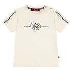 Younger Boys Beige Logo T-Shirt, 1, hi-res