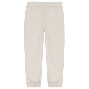 Boys Beige Logo Joggers