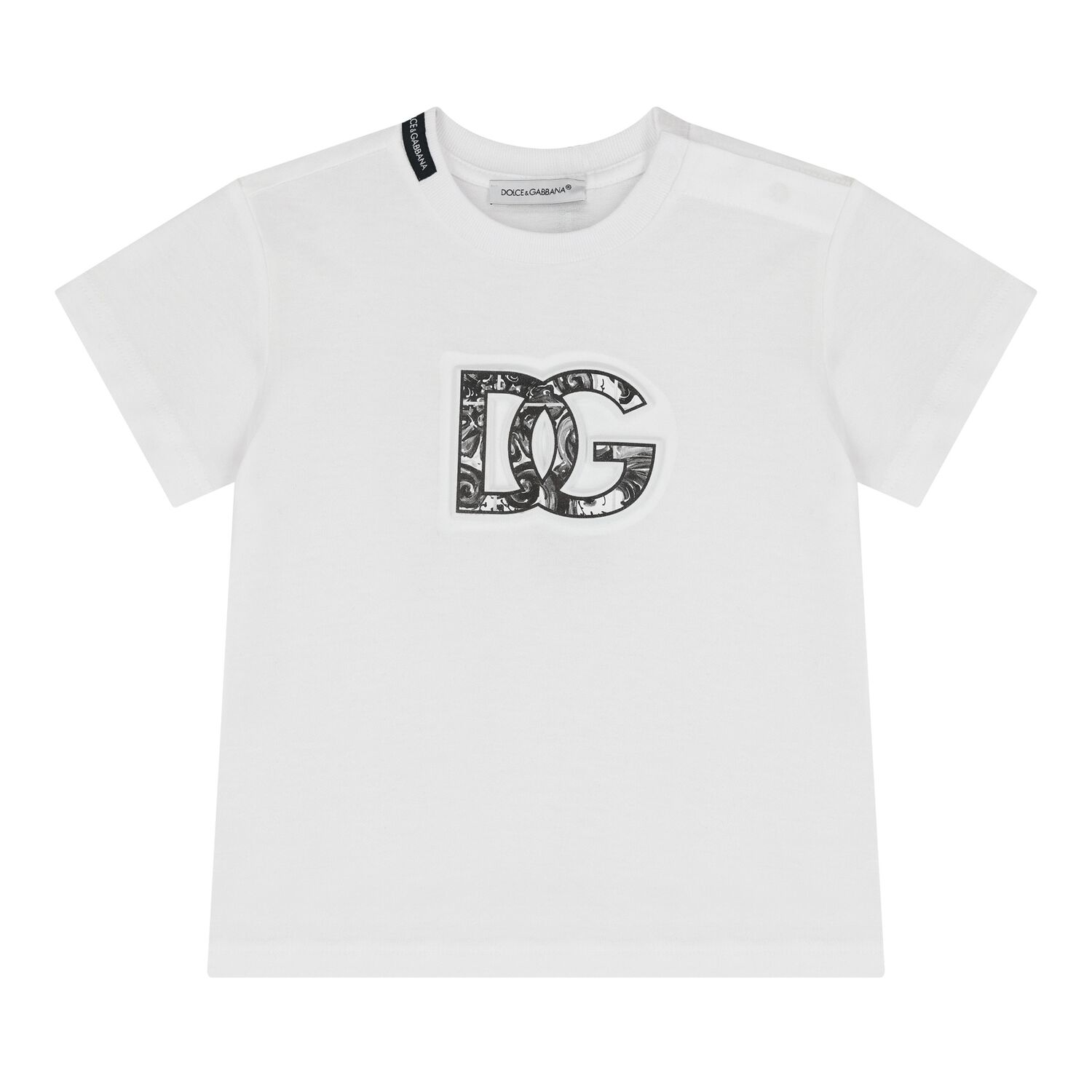 Baby Boys White Logo Majolica T-Shirt, 1, hi-res image number null