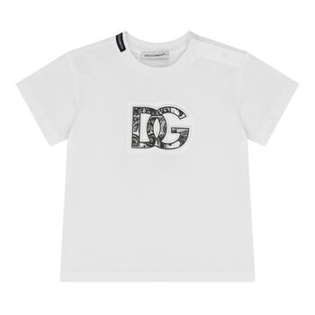Baby Boys White Logo Majolica T-Shirt