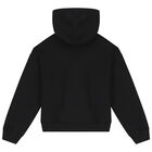 Girls Black Logo Embellished Hooded Top, 1, hi-res