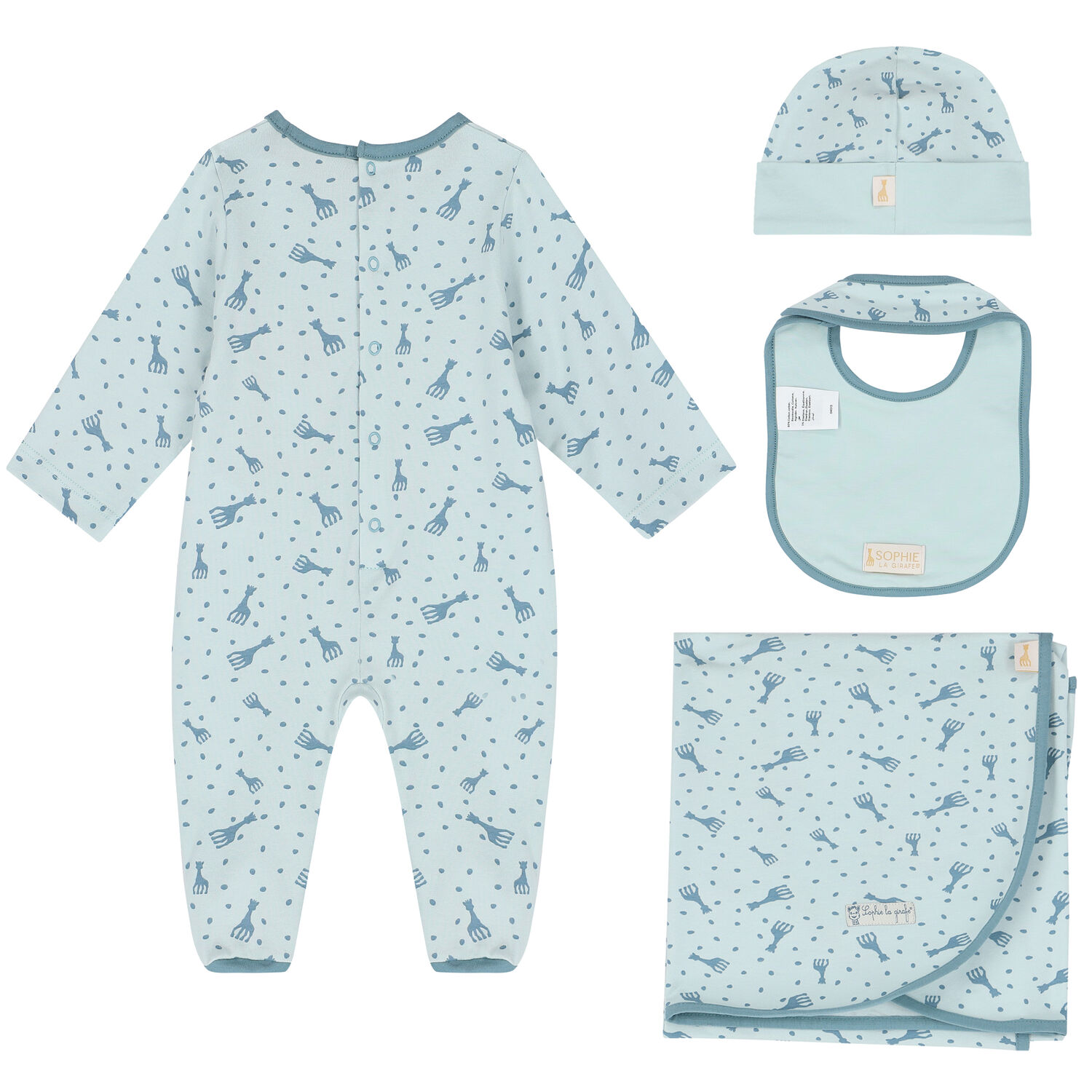 Baby Boys Blue Logo Babygrow Set, 1, hi-res