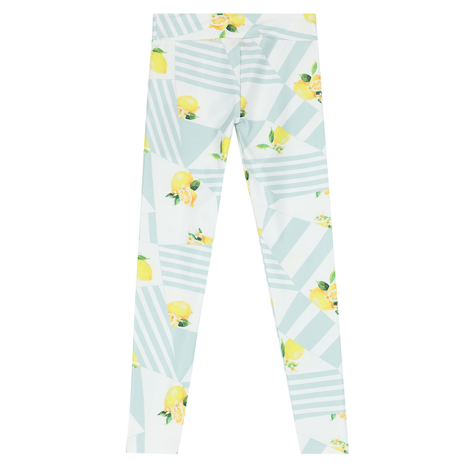 Girls White & Green Lemon Leggings, 1, hi-res