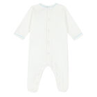 Baby Boys White & Blue Babygrow, 1, hi-res