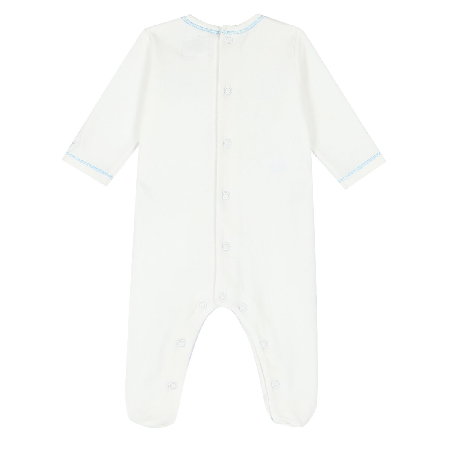 Baby Boys White & Blue Babygrow, 1, hi-res