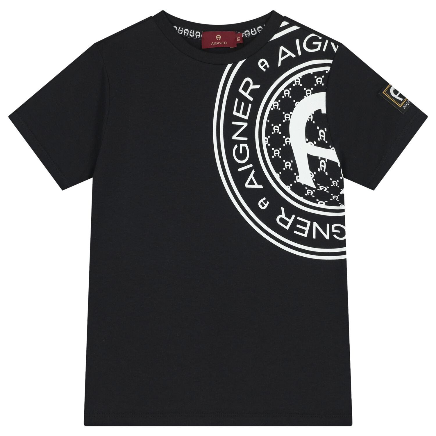 Boys Black Logo T-Shirt, 3, hi-res