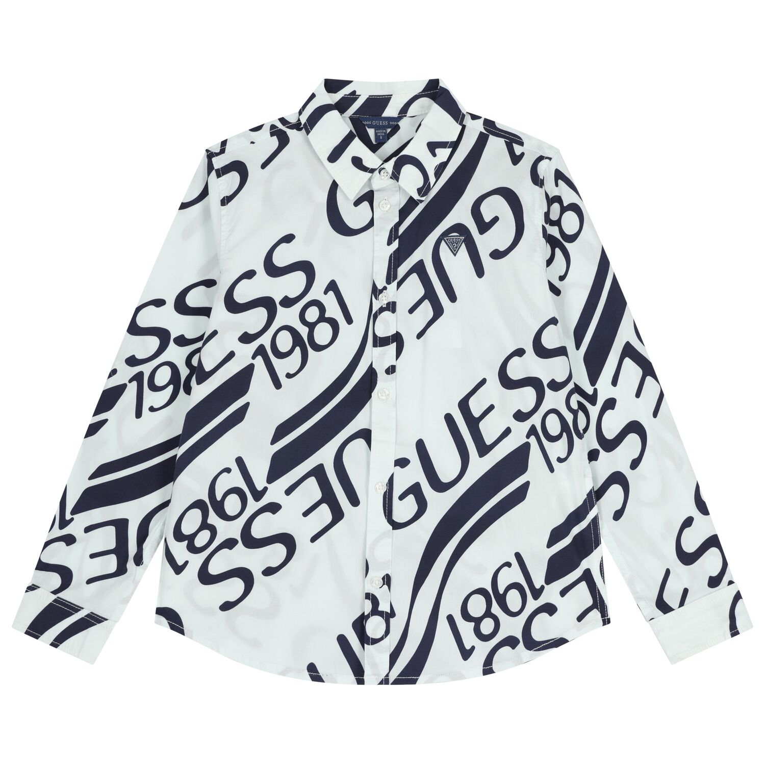 Boys White Logo Shirt, 1, hi-res