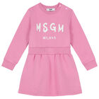 Younger Girls Pink Logo Dress, 2, hi-res
