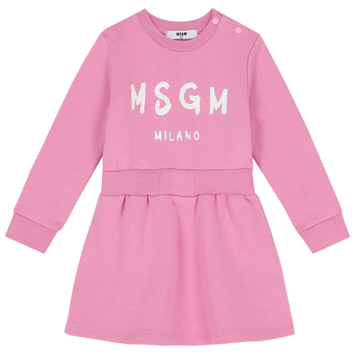 Younger Girls Pink Logo Dress, 2, hi-res