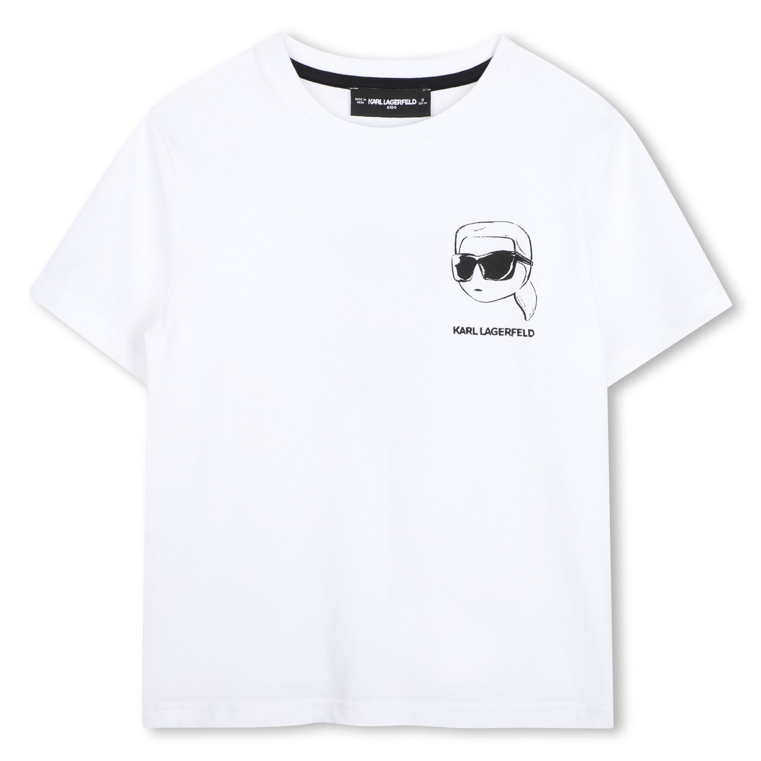 Boys Mini Me White Ikonik Karl Logo T-Shirt, 2, hi-res