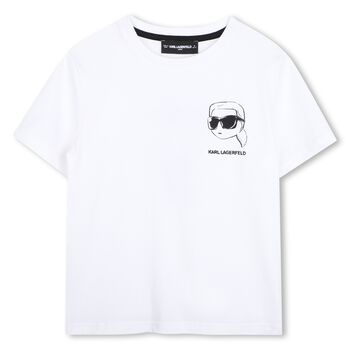 Boys Mini Me White Ikonik Karl Logo T-Shirt
