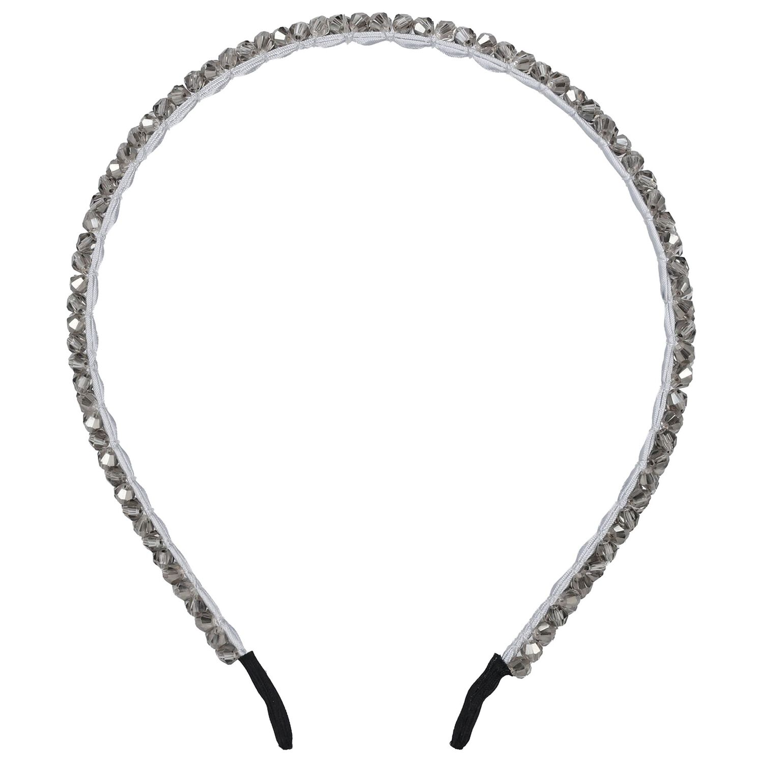 Girls Grey Diamante Headband, 1, hi-res