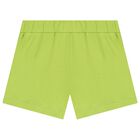 Girls White & Green Shorts Set, 1, hi-res