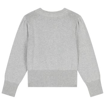 Girls Grey Bow Cardigan