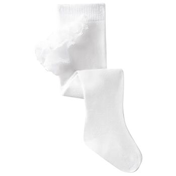 Baby Girls White Ruffle Tights