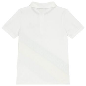 Boys White Logo Polo Shirt