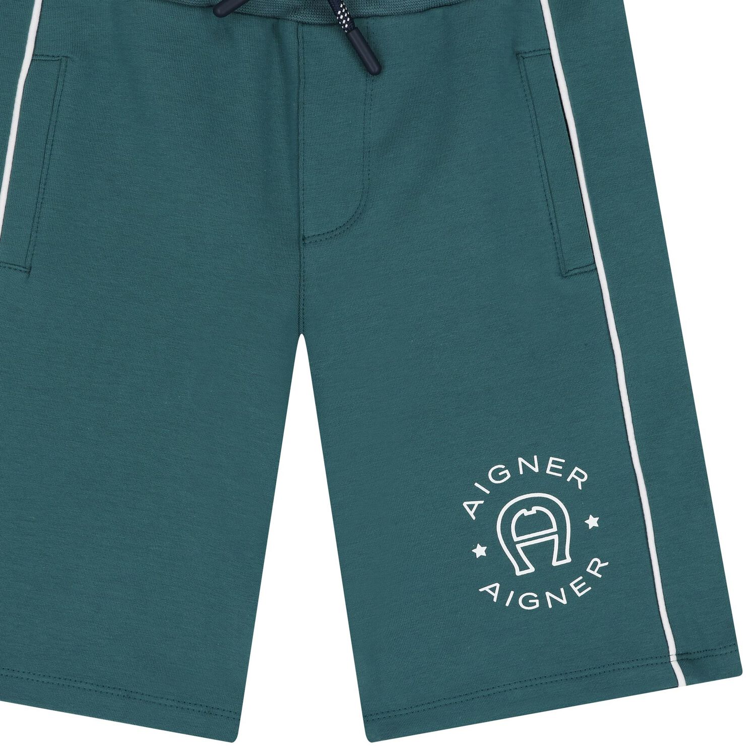 Boys Green Logo Shorts, 1, hi-res